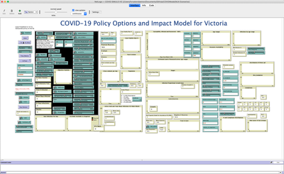The interface panel for the Victorian COVID model in NetLogo